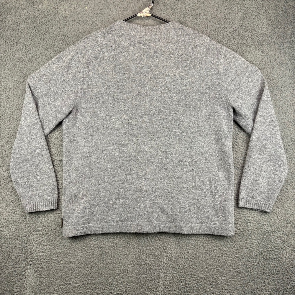 Woolrich Mens Gray Heather V Neck Long Sleeve Sweater Size L Lambswool Blend - Picture 7 of 8